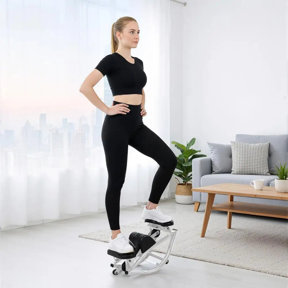 Low Shock Lateral Rock Stepper With LCD Display And Bands