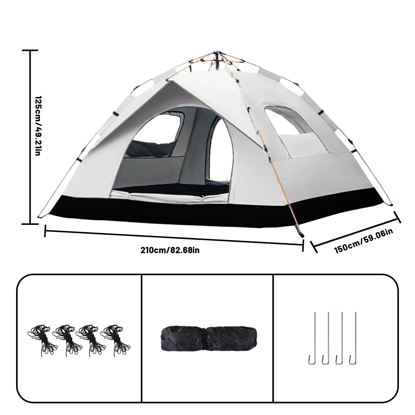 Pakicetus Small Silver Compact Auto Tent Sunshade