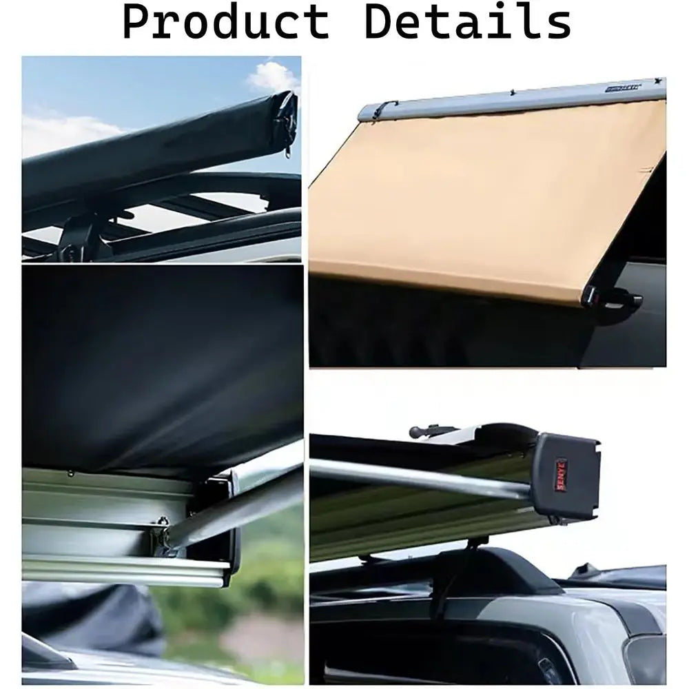 Vehicle Roof Side Awning Sun Shade UV50 Retractable Tent