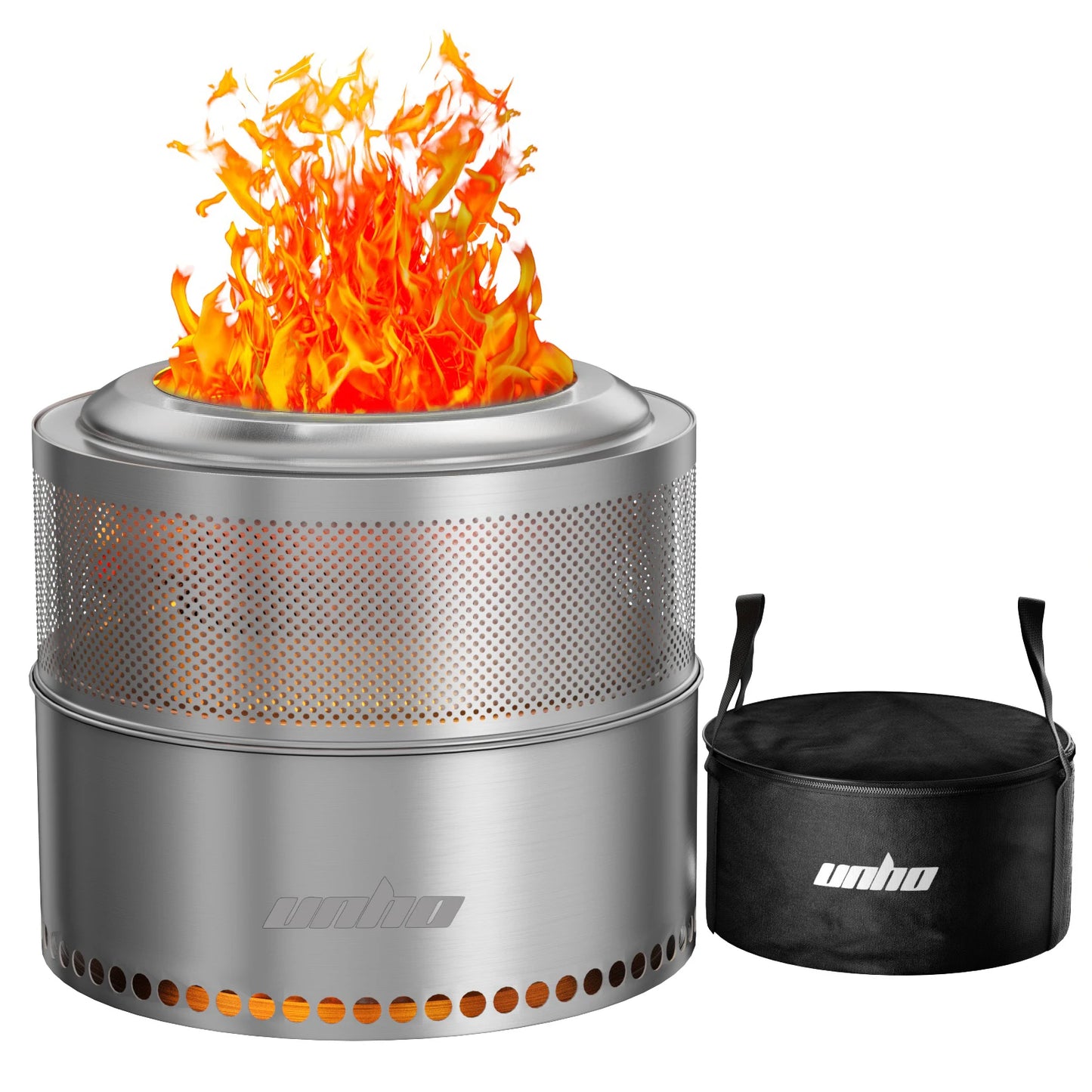Stainless Steel Smokeless Fire Pit With Carry Bag