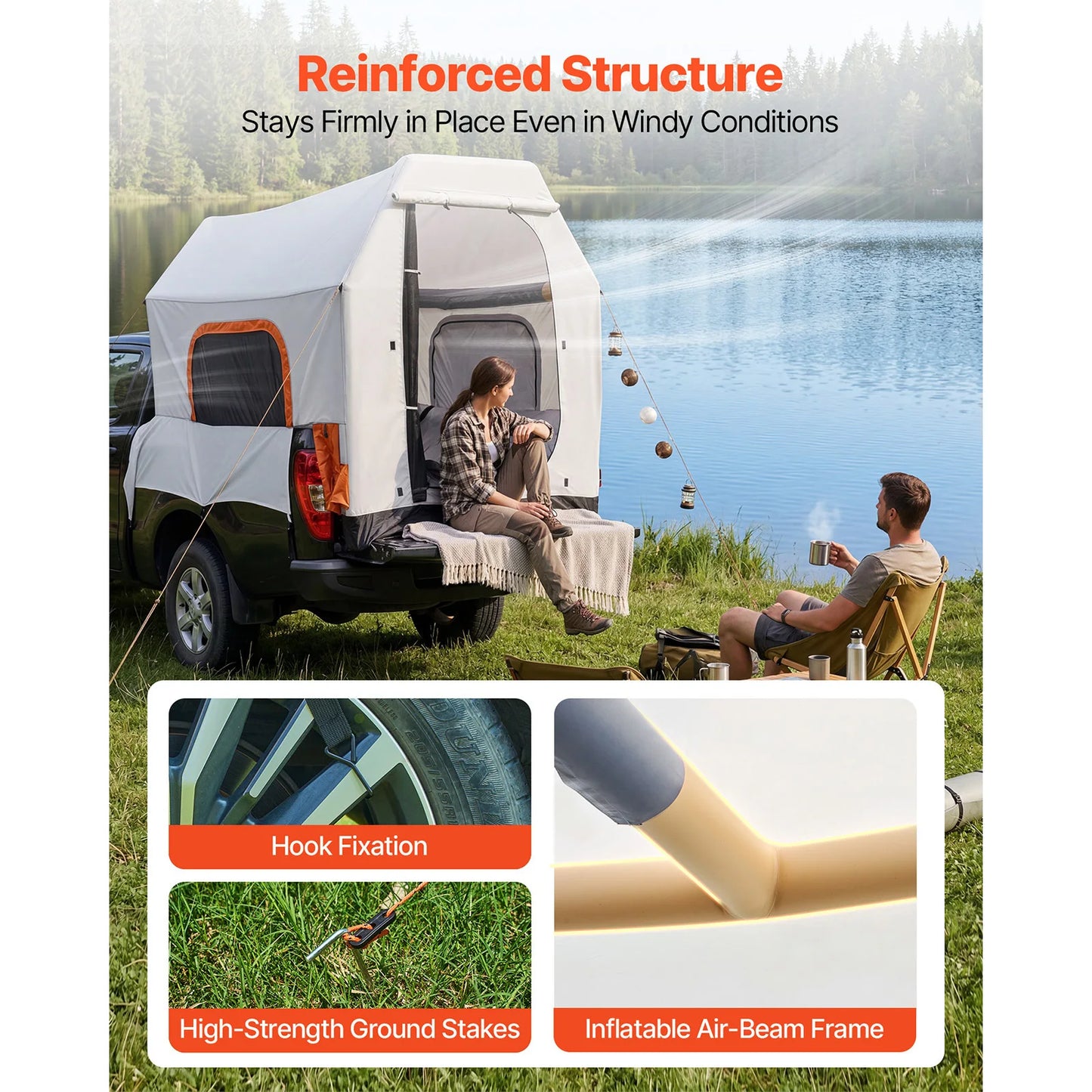 SucceBuy Inflatable Pickup Truck Bed Tent 3-Season