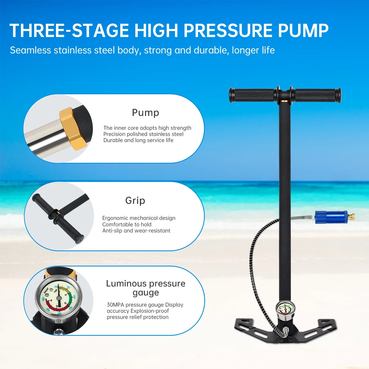 DIDEEP Mini Scuba Tank Set With Hand Pump