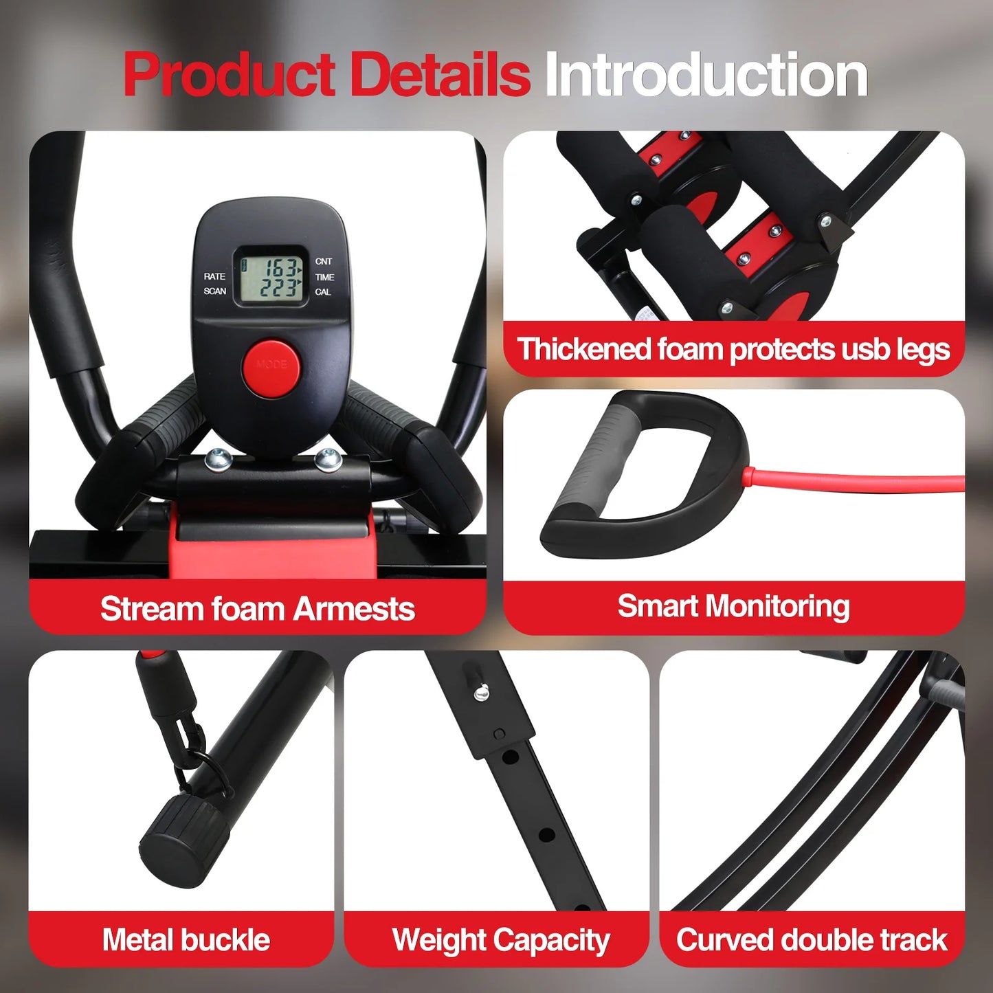 Foldable Abs Exercise Machine With Adjustable Core Trainer