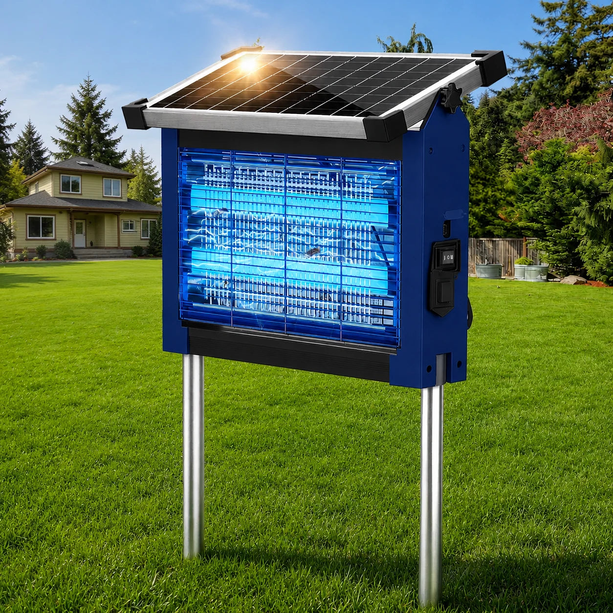 Solar Bug Zapper Outdoor Waterproof Cordless Mosquito Zapper