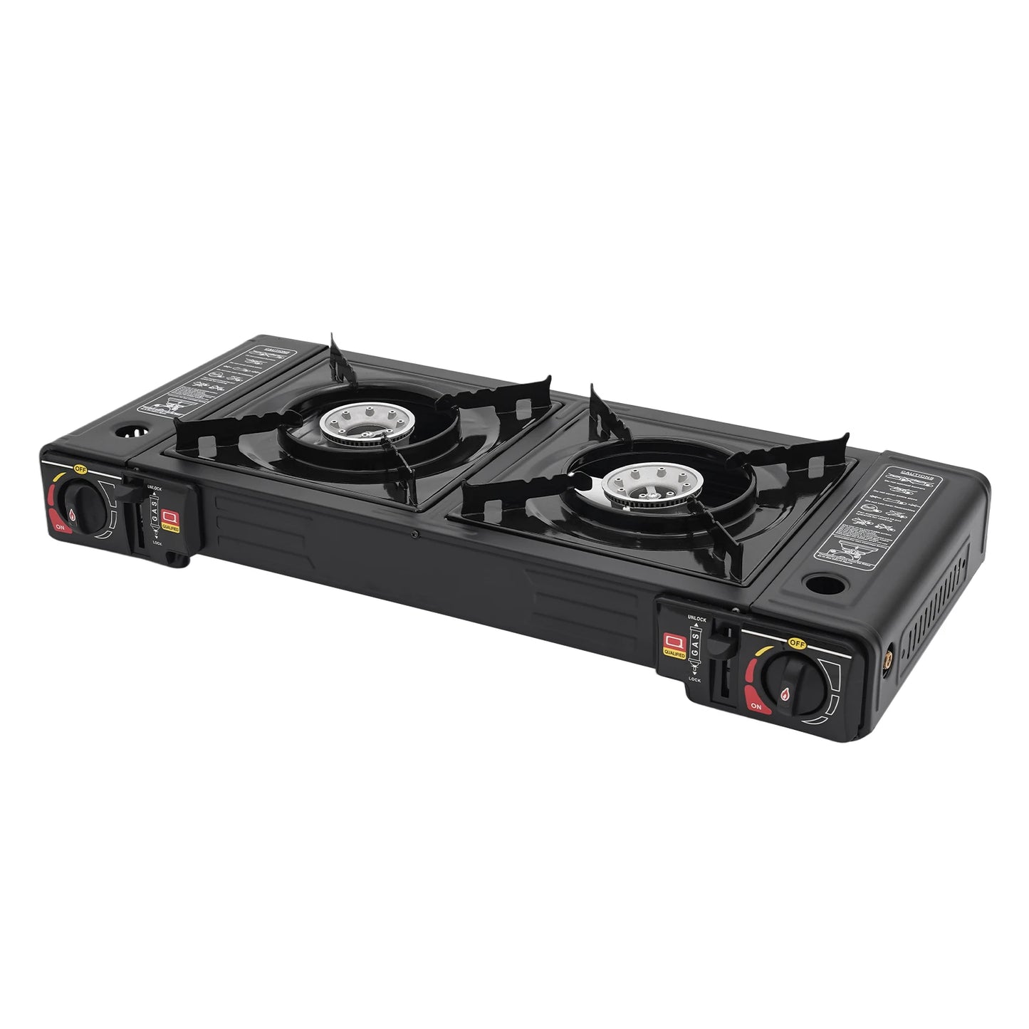 Portable Two Burner Camping Stove With Storage Case