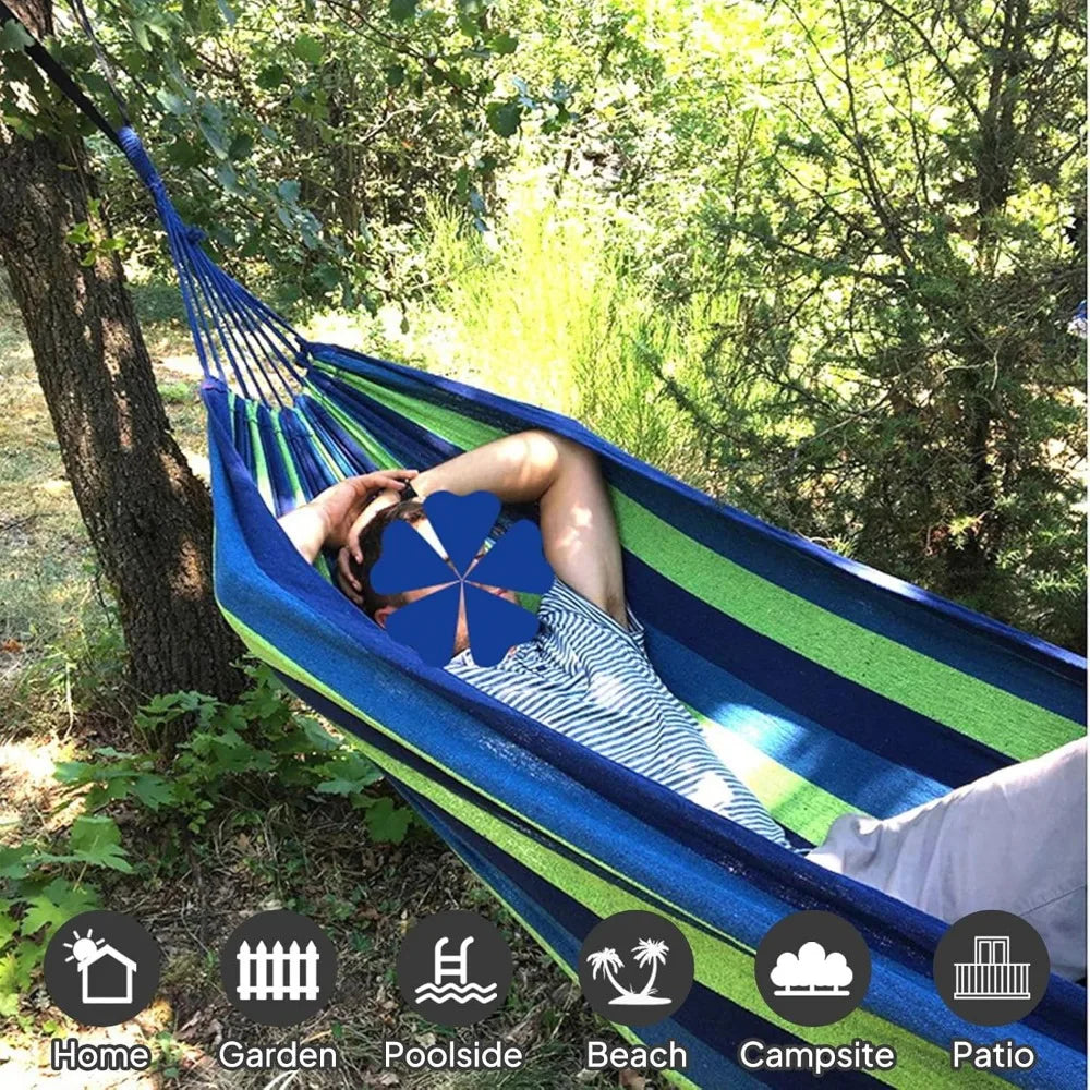 Xiuwo Portable Cotton Camping Hammock With Straps Bag