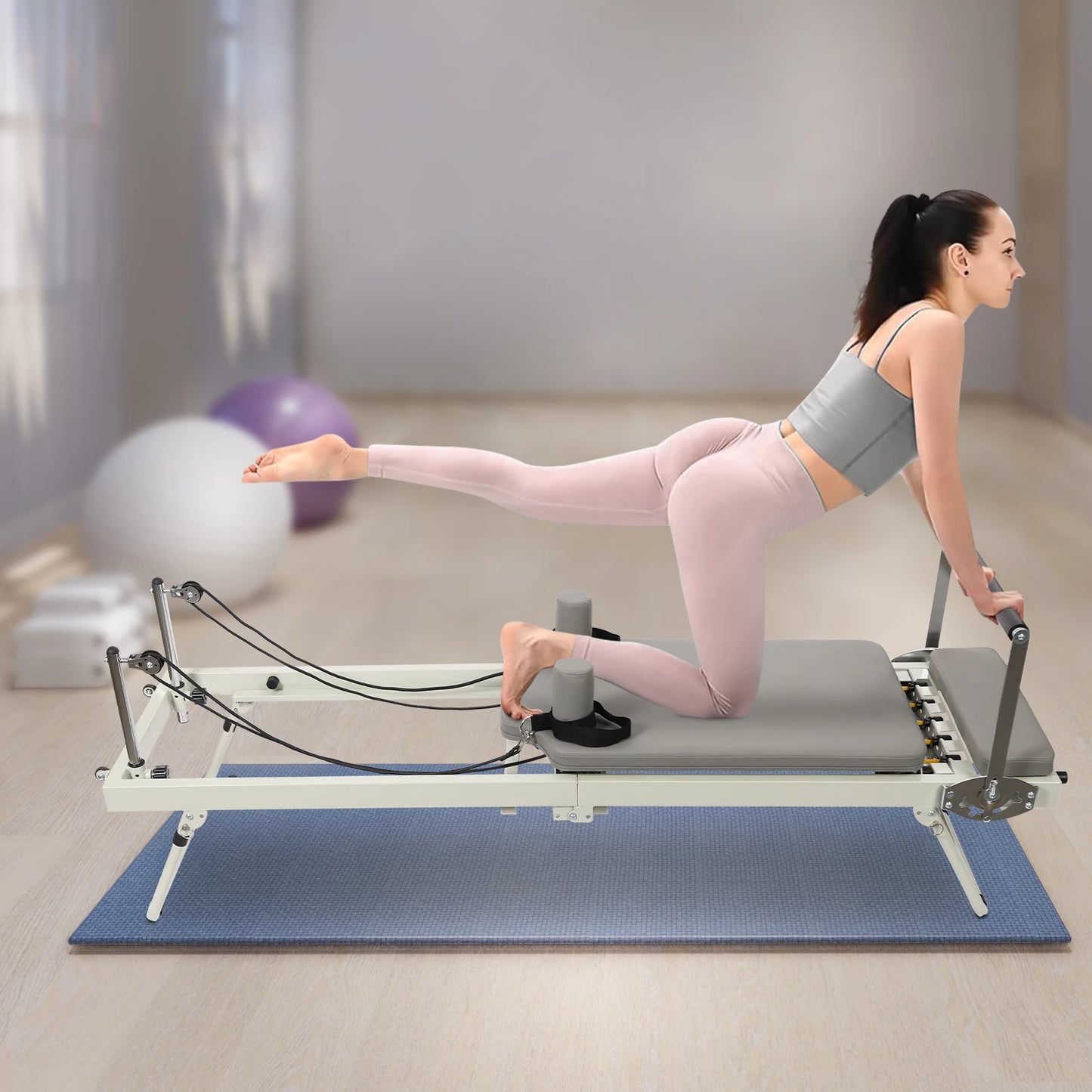Foldable Pilates Reformer Machine for Home Fitness Equipment