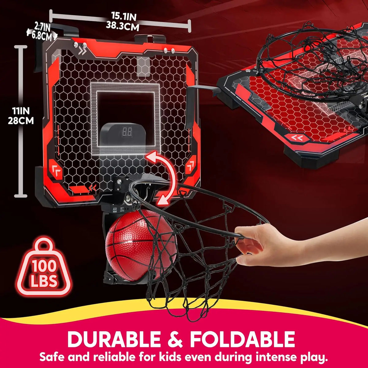 Joyfy Led Indoor Basketball Hoop For Kids