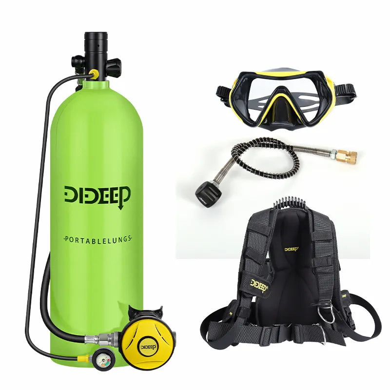 DIDEEP Mini Scuba Tank Set For 40 To 60 Minutes