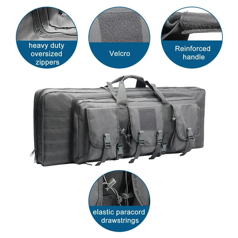 LQARMY Tactical Double Rifle Case With MOLLE Bag