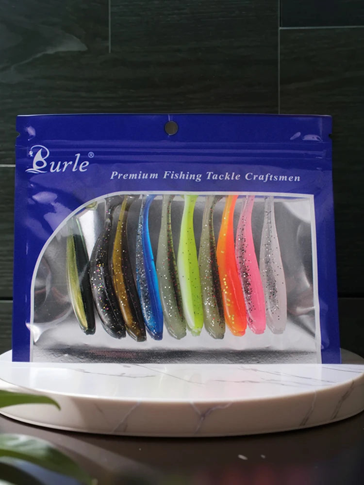 Soft Plastic Paddle Tail Lures 10Pcs For Bass Trout