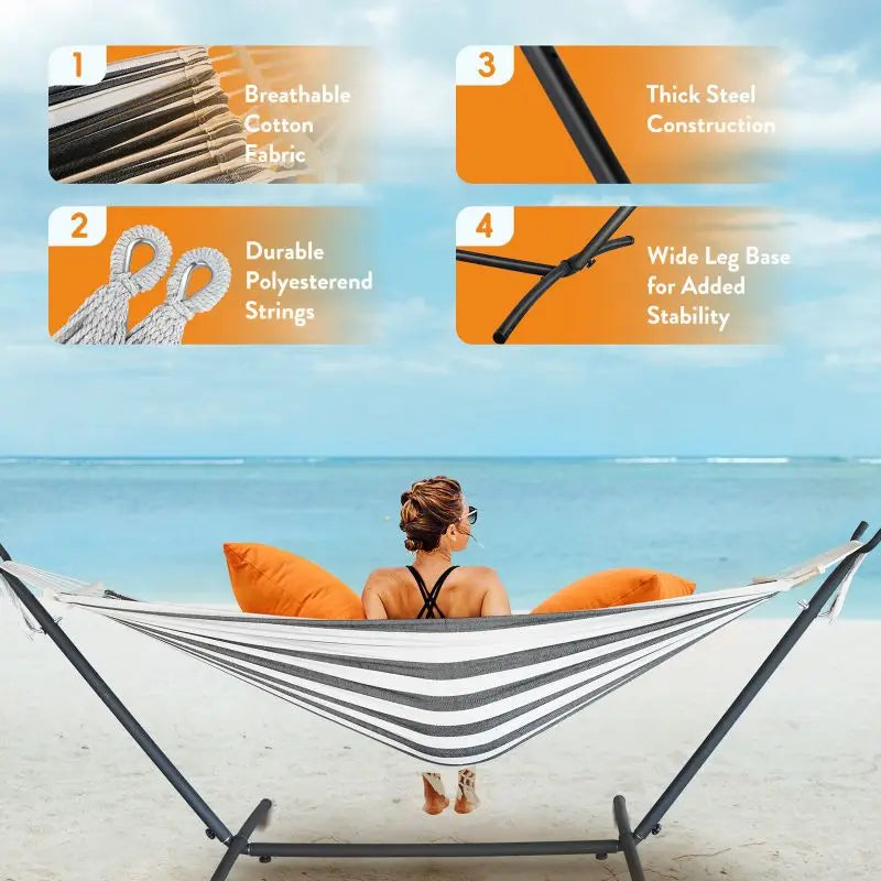 Gyroor 600 Lb Capacity Adjustable Hammock Stand, Outdoor