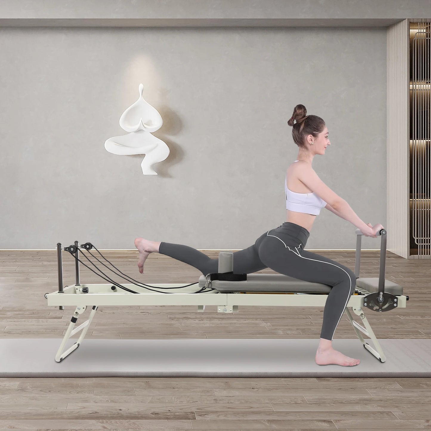 Foldable Pilates Reformer Machine for Home Fitness Equipment