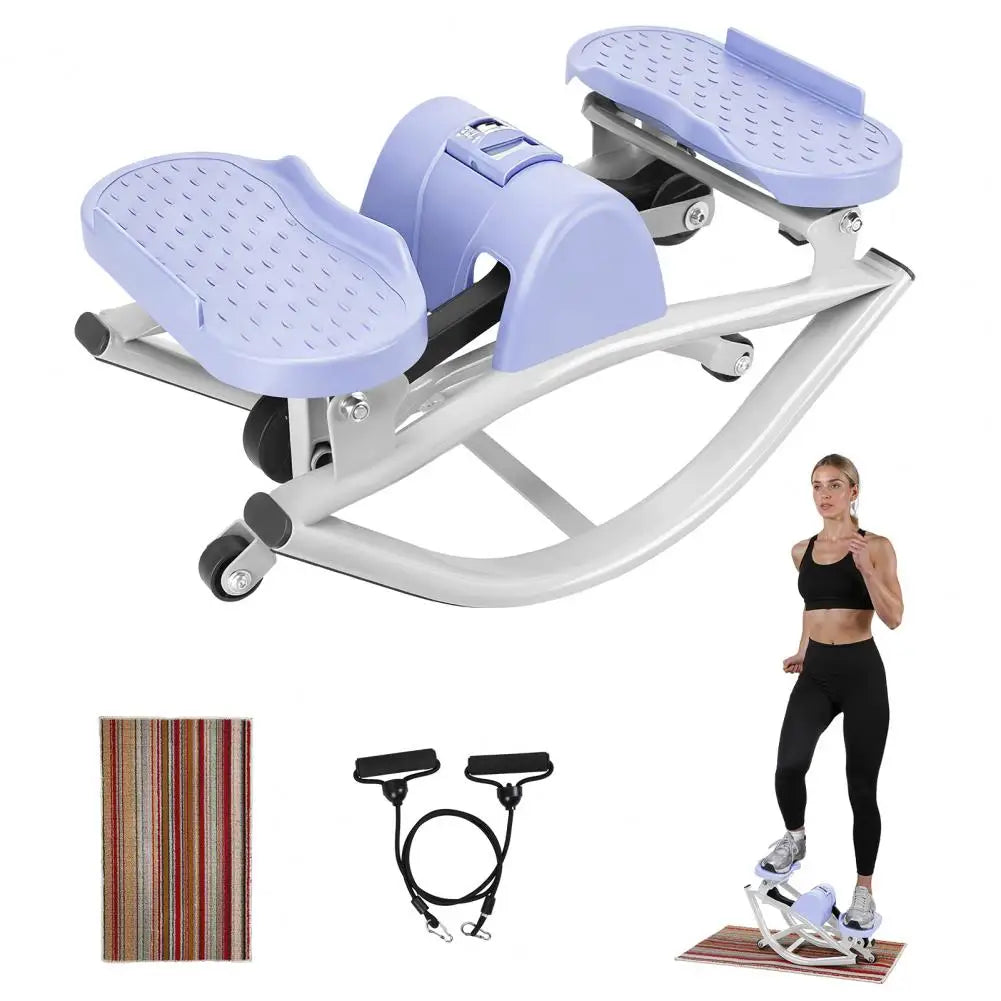 Low Shock Lateral Rock Stepper With LCD Display And Bands
