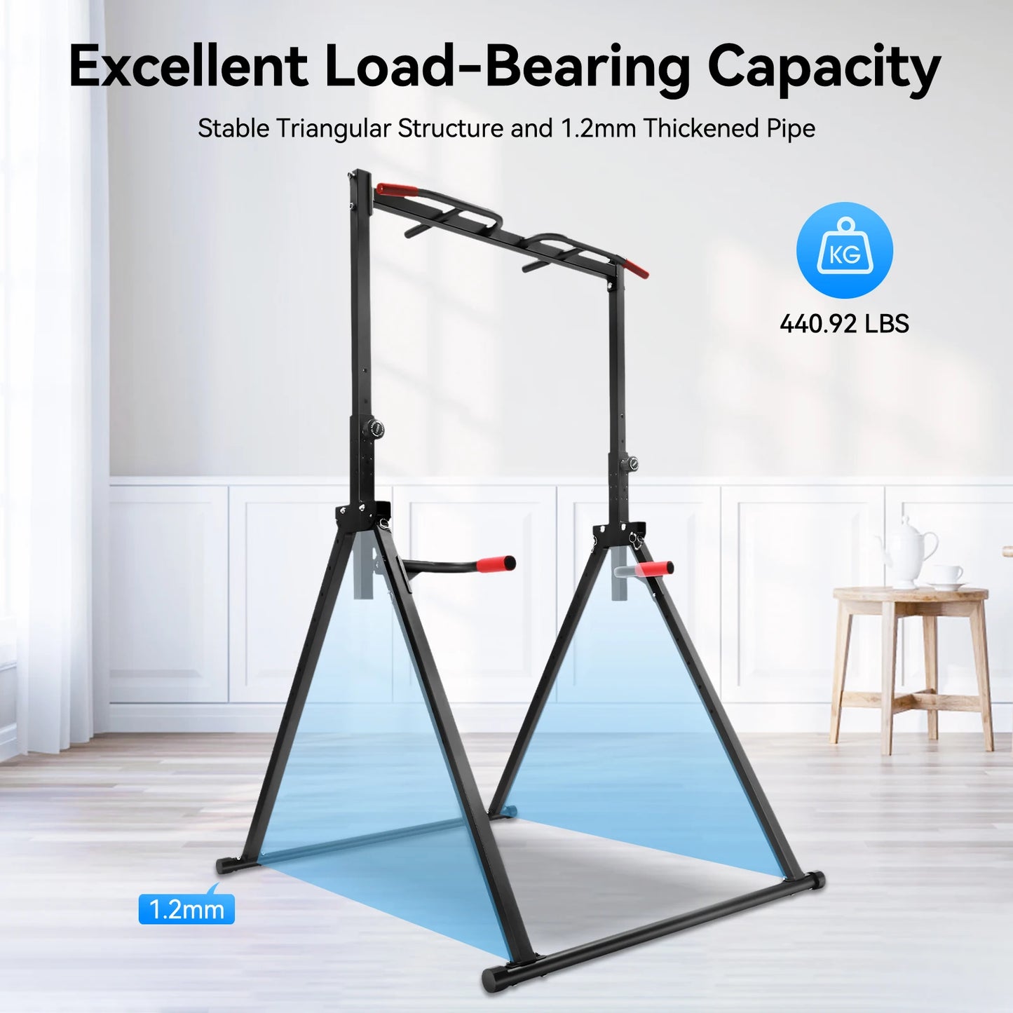 Adjustable Pull Up Bar For Home Gym 200kg Capacity