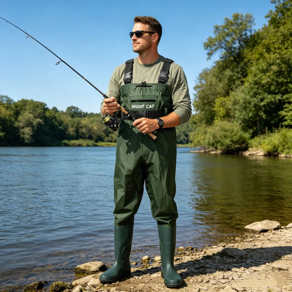 Night Cat Waterproof Chest Wader With Boots For Men Women