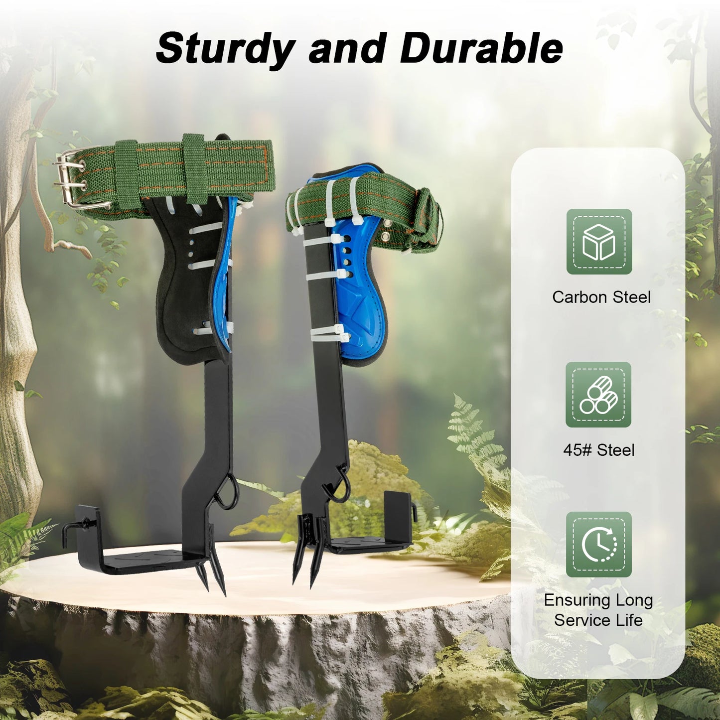 Tree Climbing Spikes Kit With Safety Belt Harness