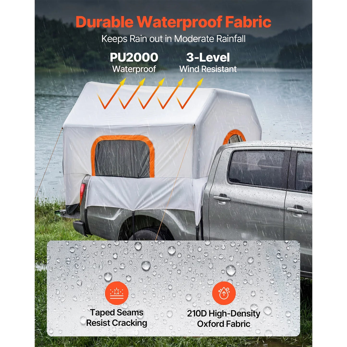 SucceBuy Inflatable Pickup Truck Bed Tent 3-Season