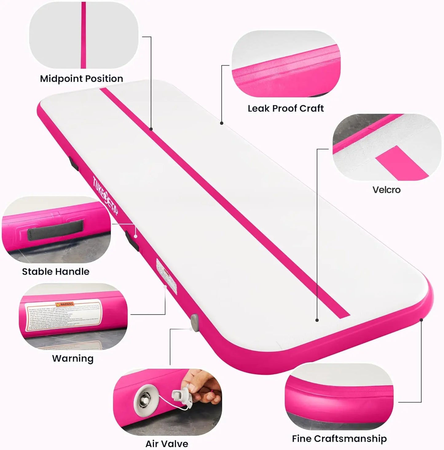 YTYIN Gymnastics Mat For Home Use With Electric Pump