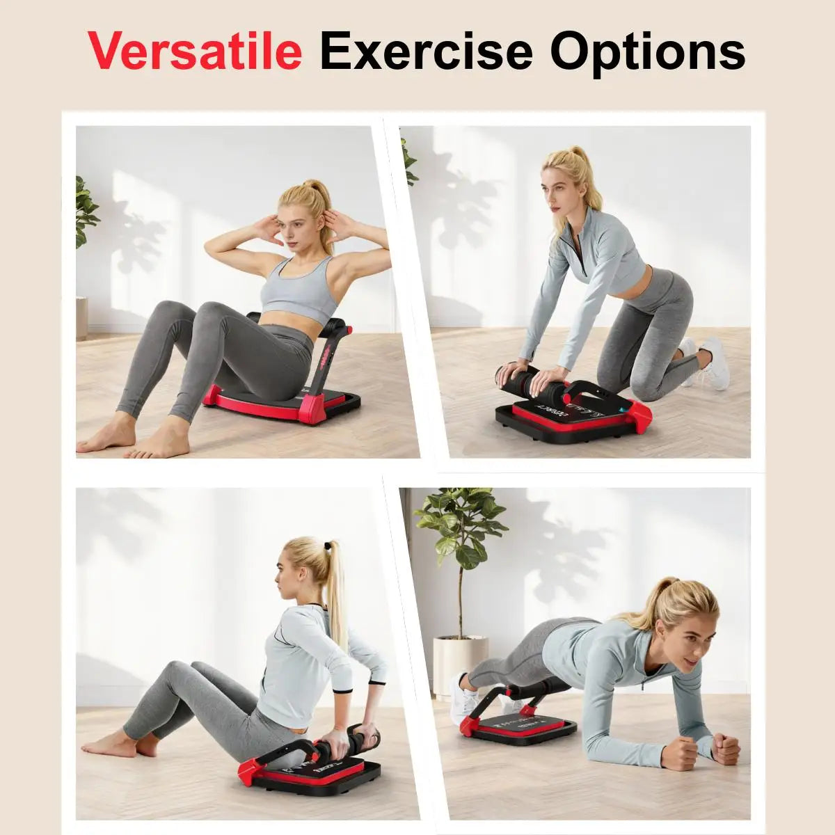 Abdominal Trainer With Foldable Design And Resistance Levels
