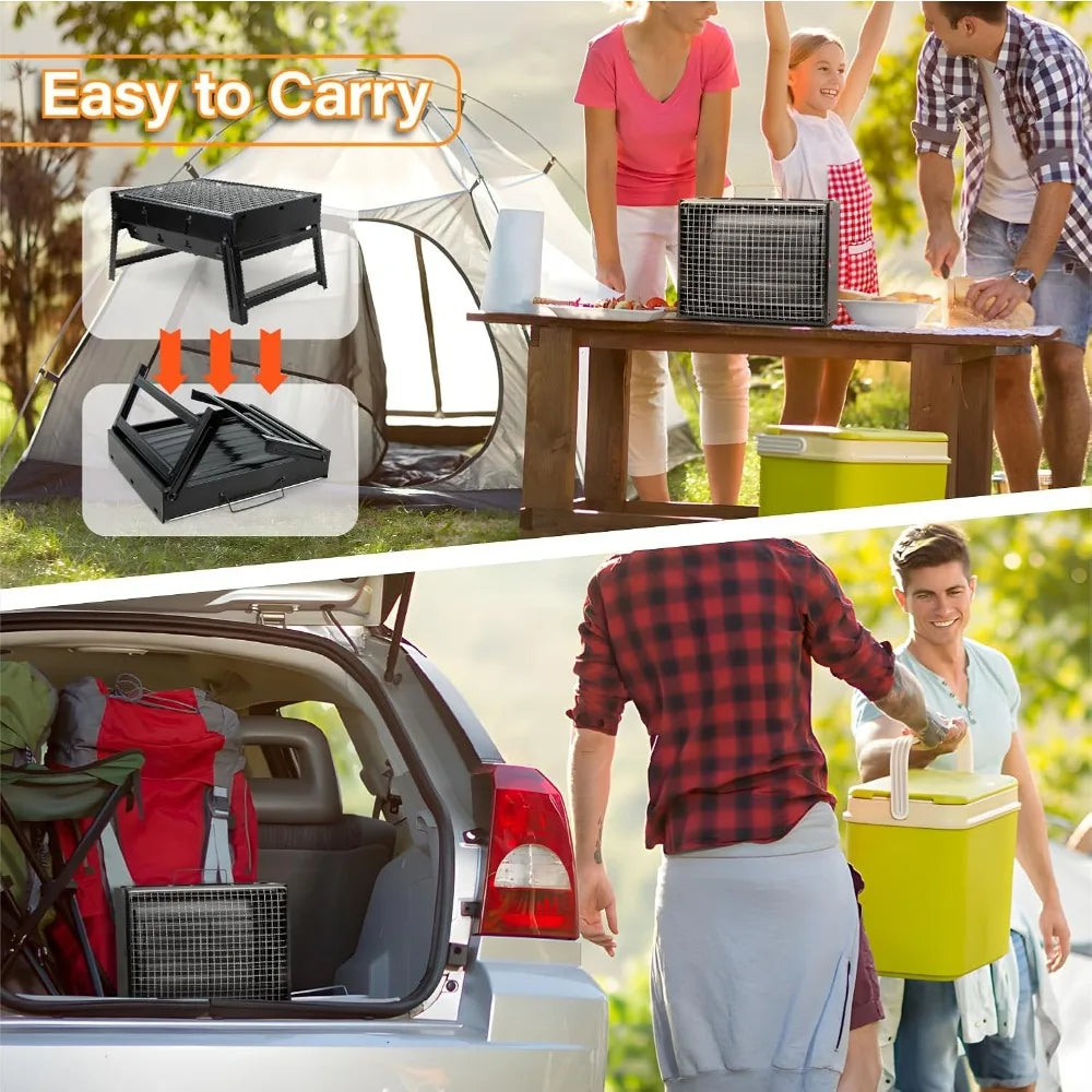 XIUWO Portable Folding Charcoal Grill Smoker Outdoor Camping