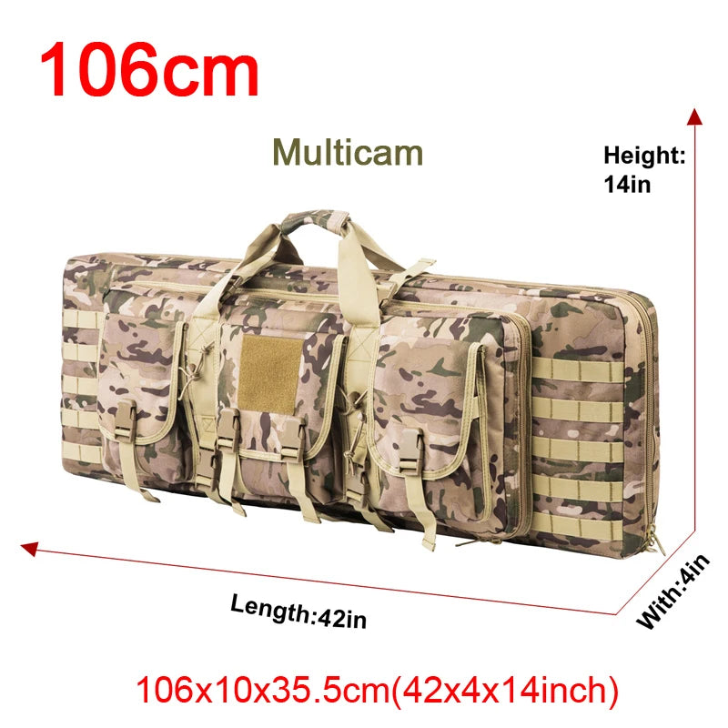 LQARMY Tactical Double Rifle Case With MOLLE Bag