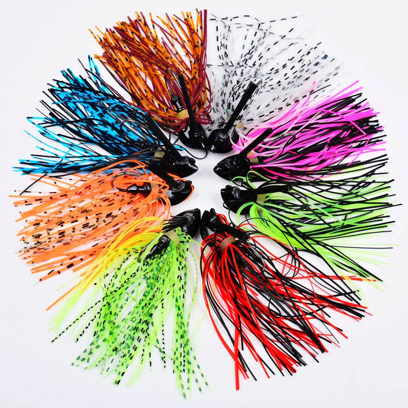 Bass Football Jigs Set Weedless Finesse With Silicone Skirts