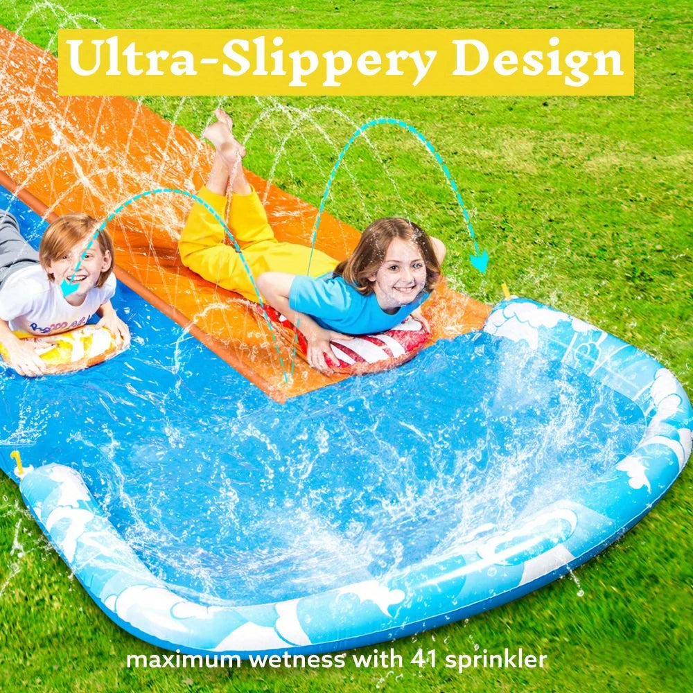 Joyfy Dual Racing Lanes Inflatable Water Slide