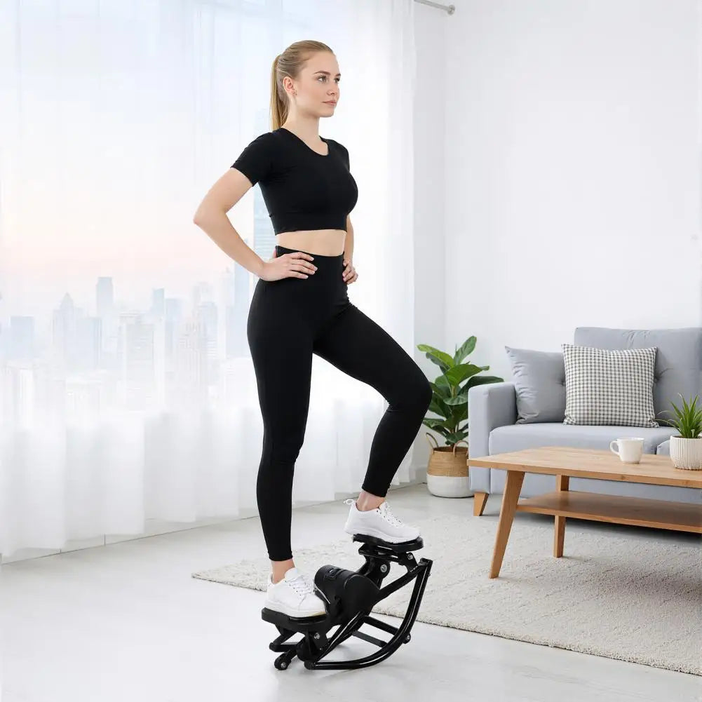 Low Shock Lateral Rock Stepper With LCD Display And Bands