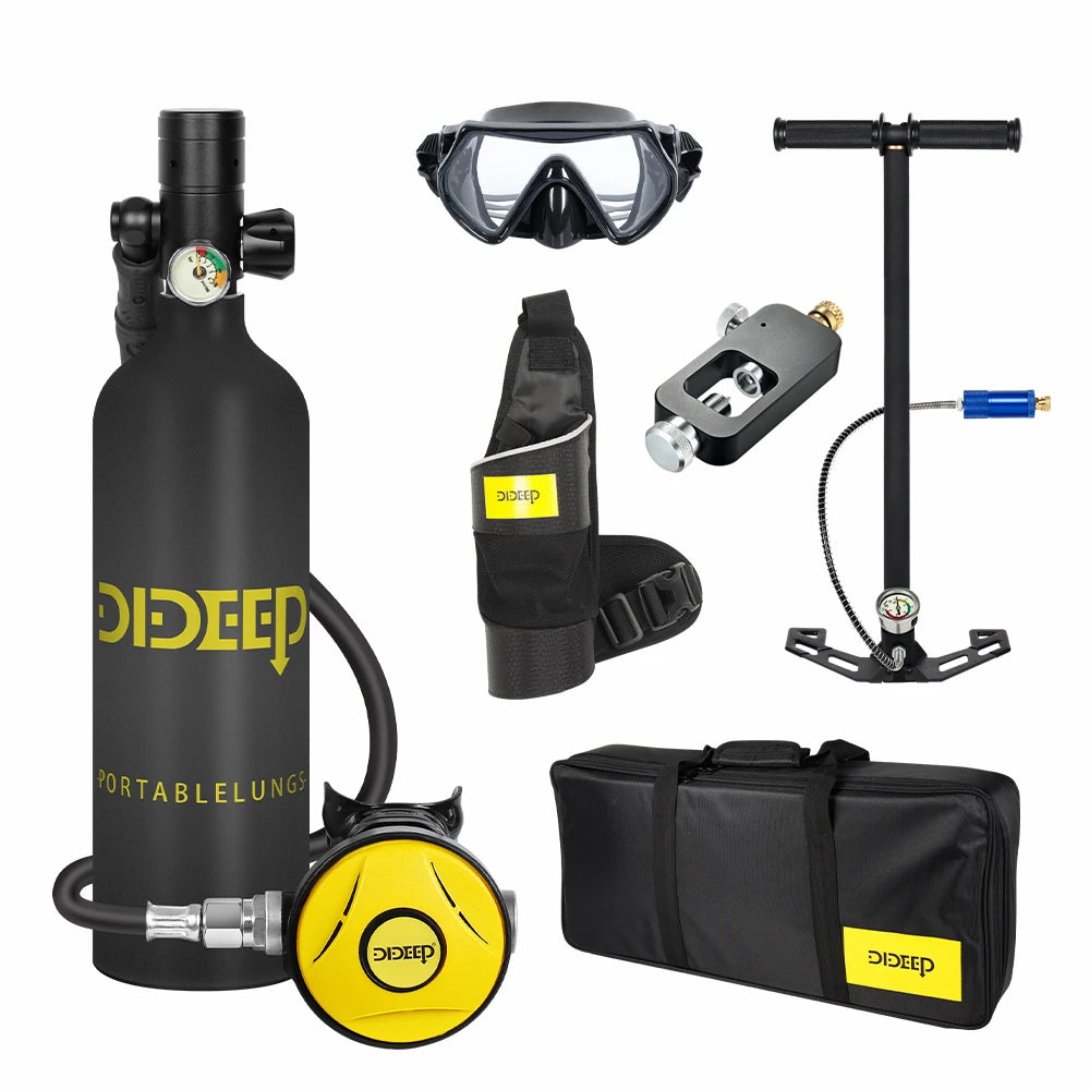 DIDEEP Mini Scuba Tank Set With Hand Pump