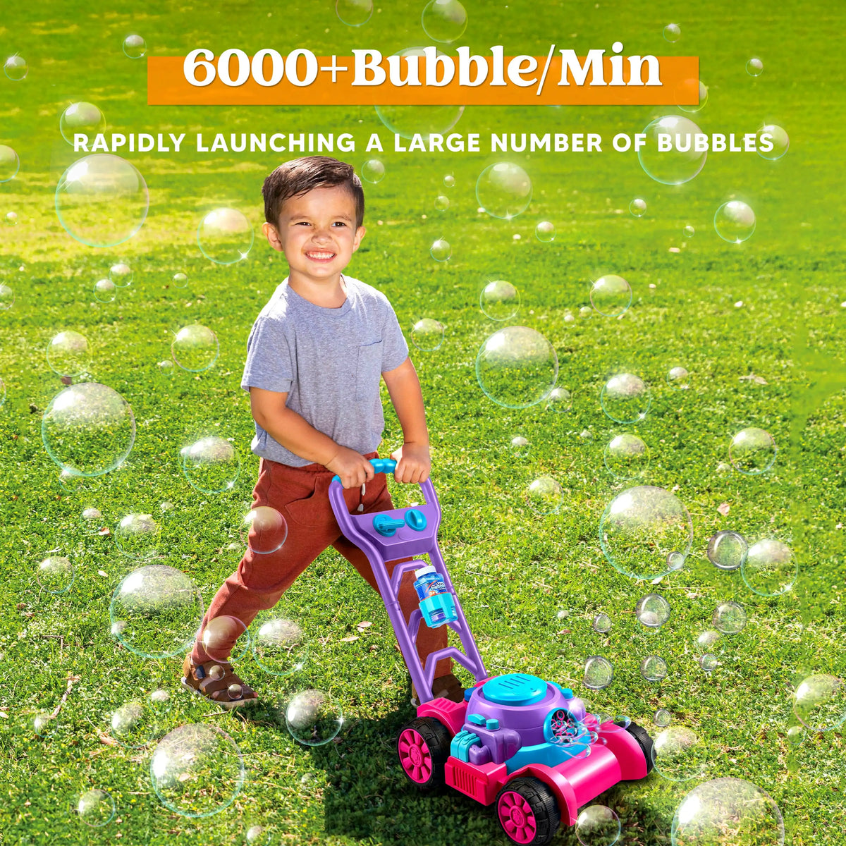 Joyfy Bubble Lawn Mower Machine For Kids