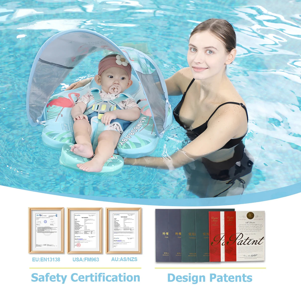 Mambobaby Baby Chest Float With Canopy