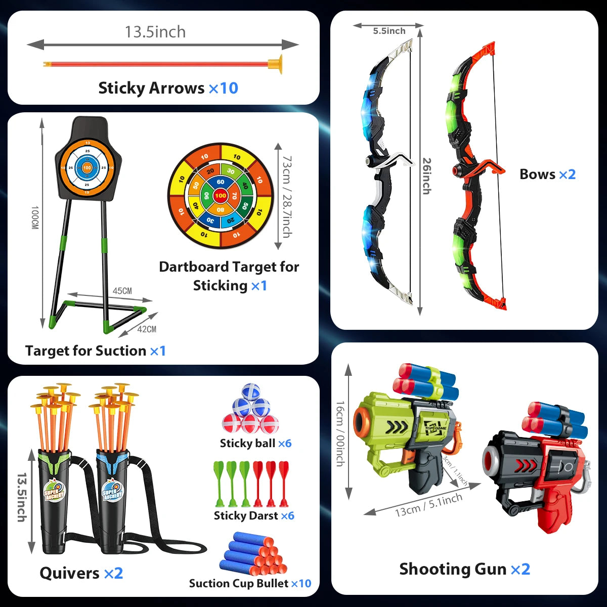VATOS Bow Arrow Toy For Kids Archery Target Games