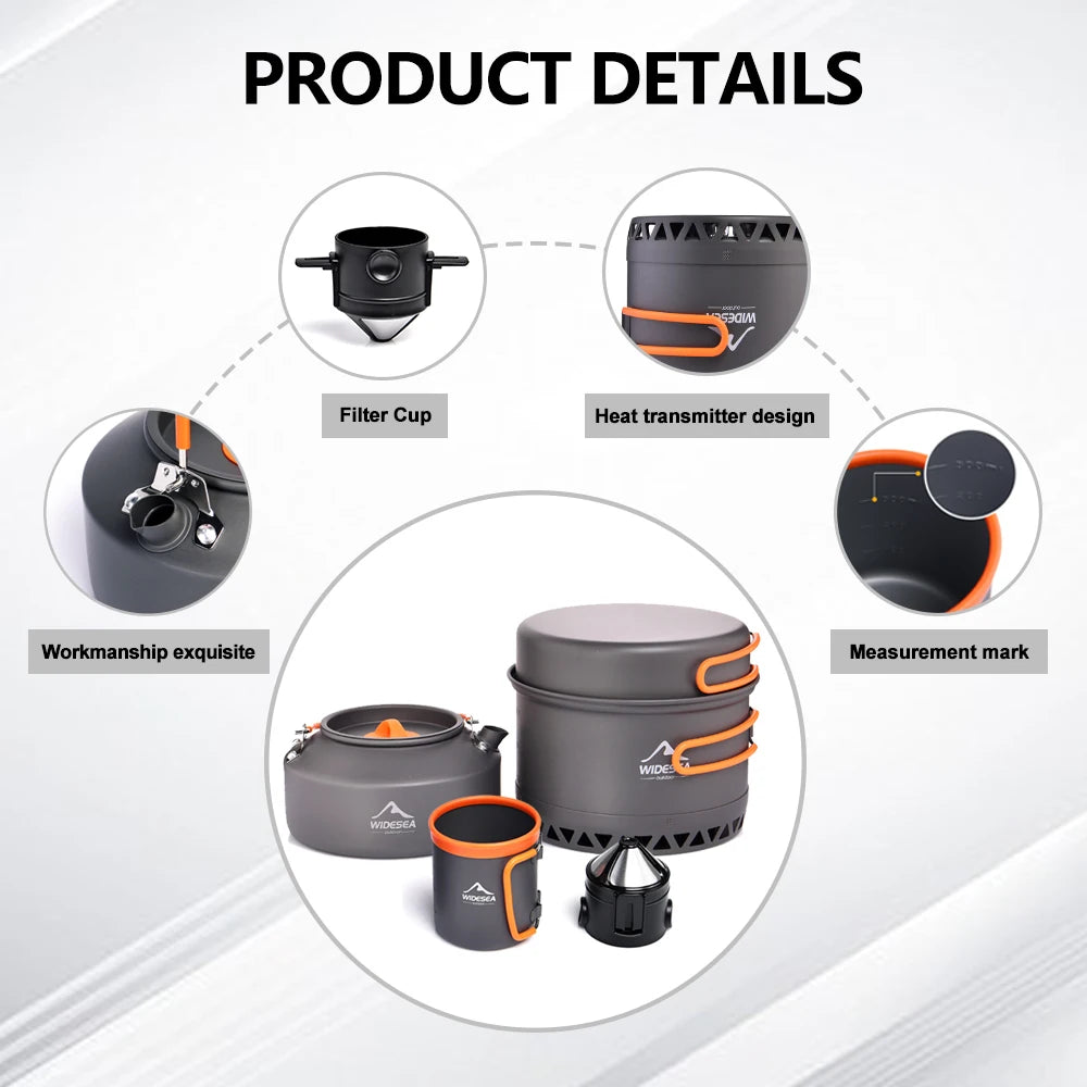 Widesea Camping Cookware Set Outdoor Tableware Kit