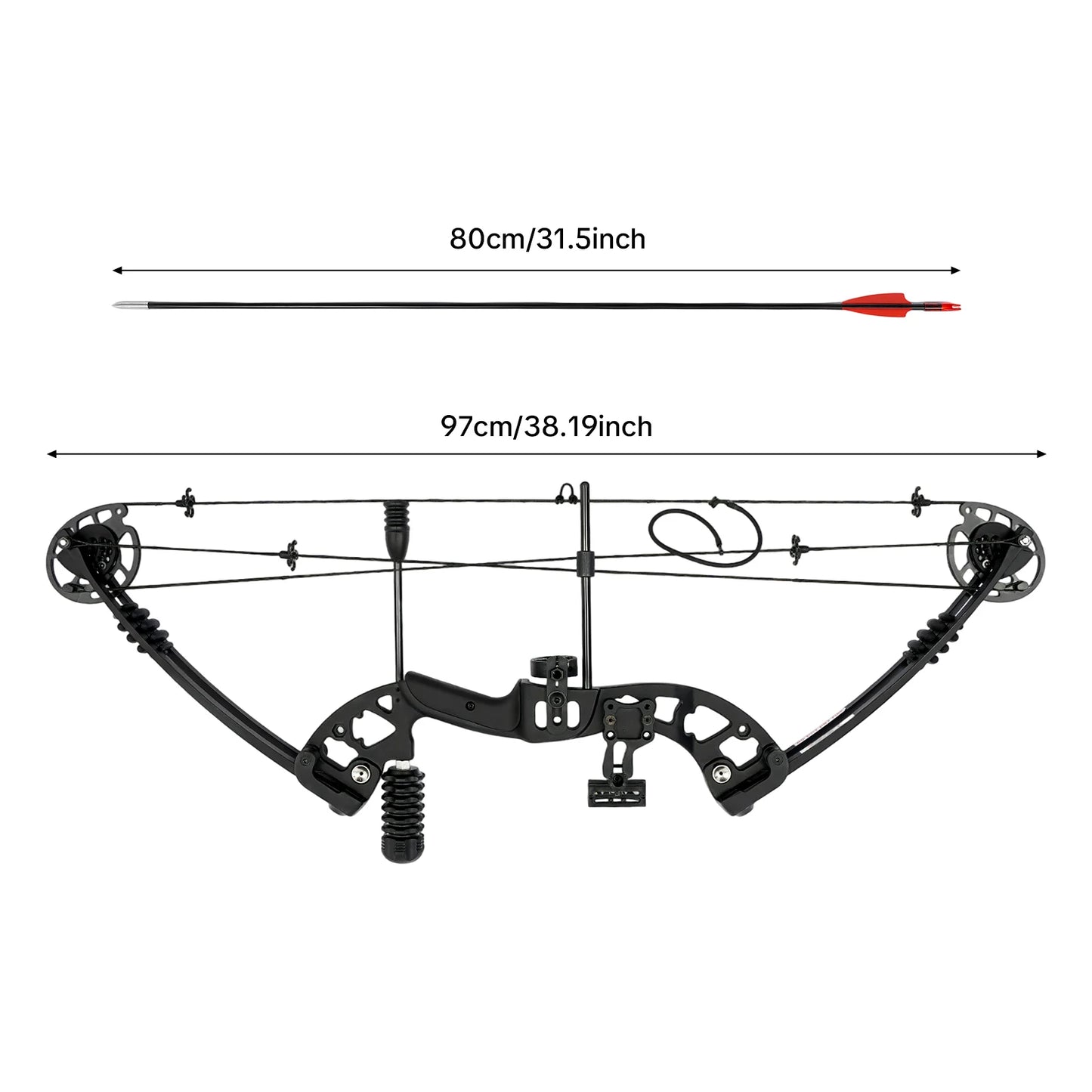 Compound Bow Set With Adjustable 30-55lb Draw And 12 Arrows