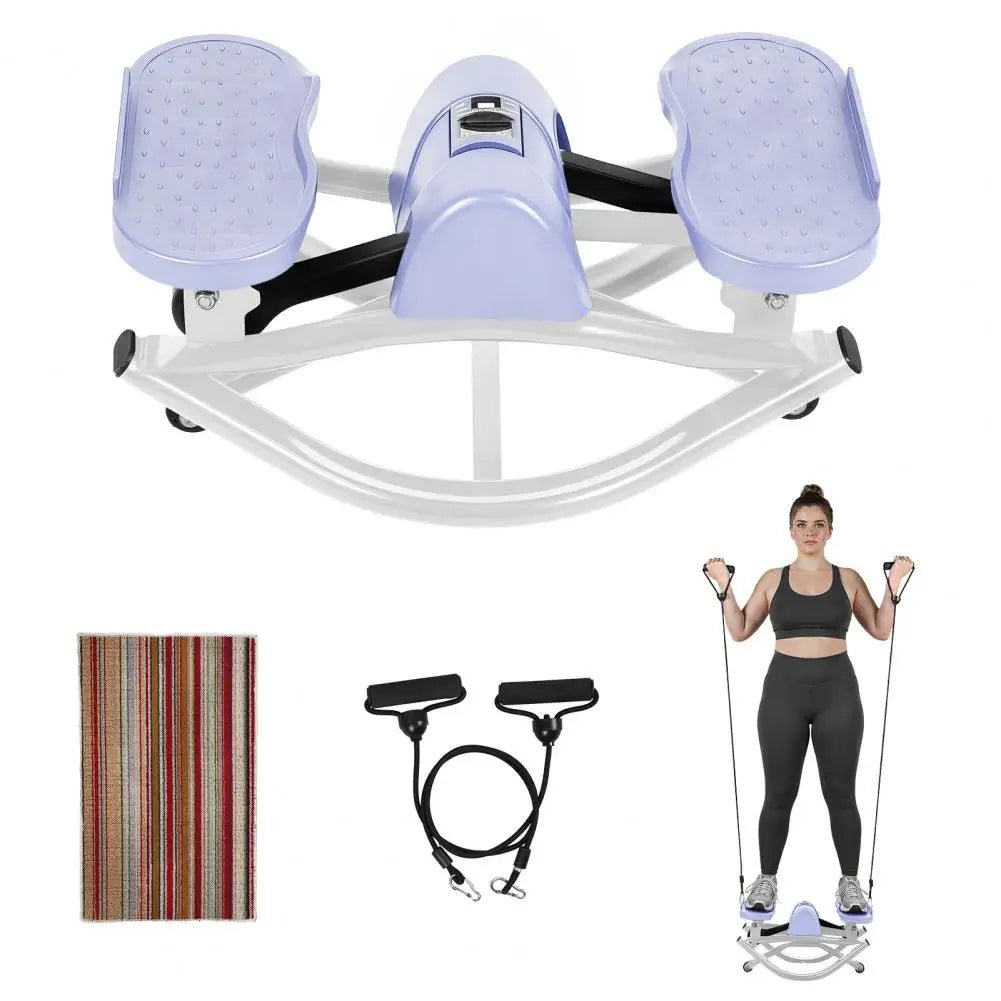Low Shock Lateral Rock Stepper With LCD Display And Bands