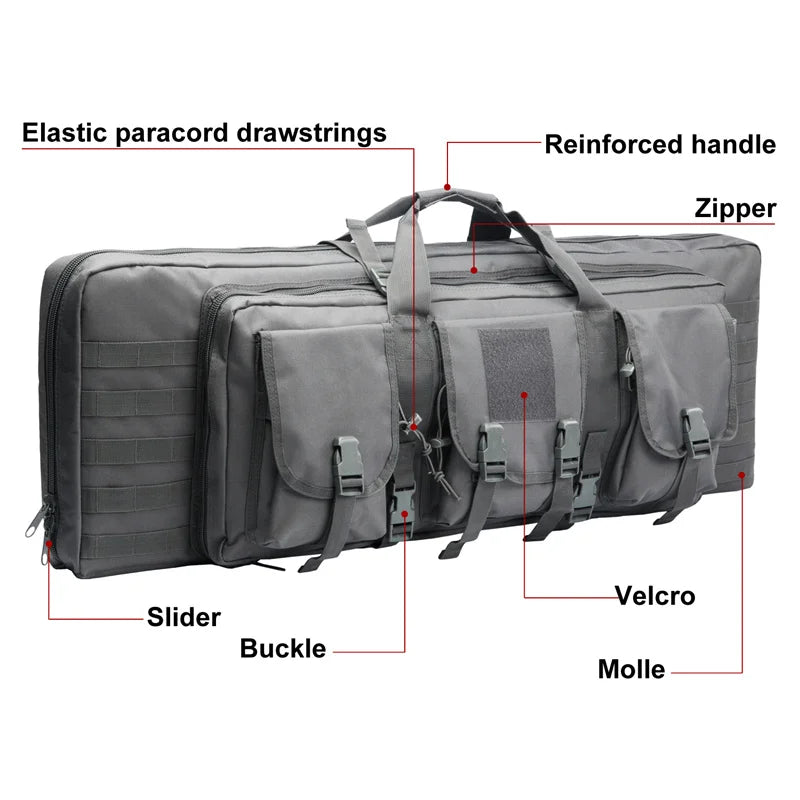 LQARMY Tactical Double Rifle Case With MOLLE Bag
