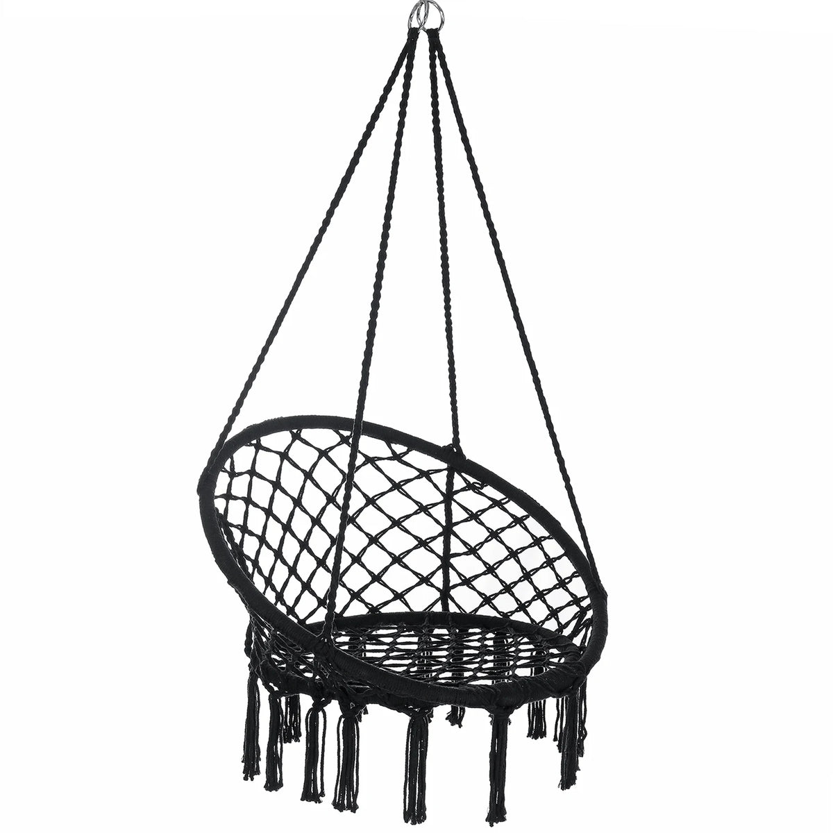 Bohemian Cotton Rope Hammock Swing Chair With Tassels