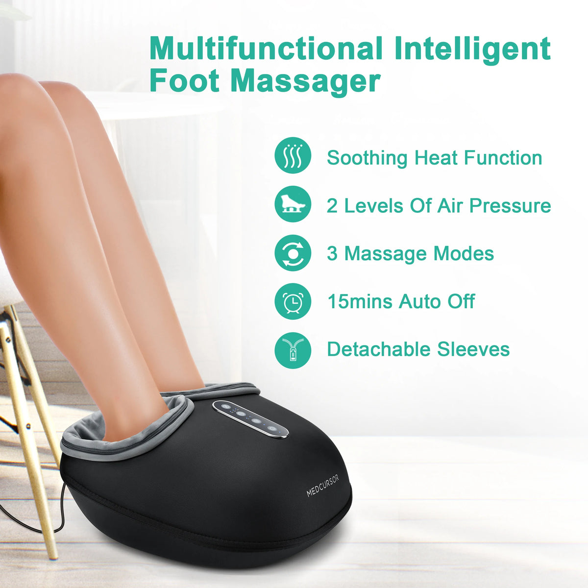 Medcursor Heated Shiatsu Foot Massager For Pain Relief