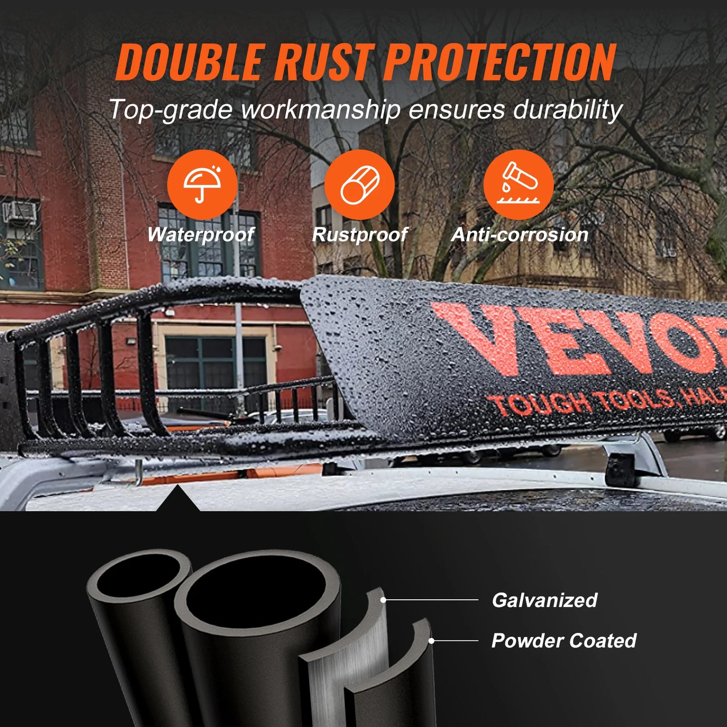 VEVOR Roof Cargo Basket 200 Lbs Capacity For SUV Truck