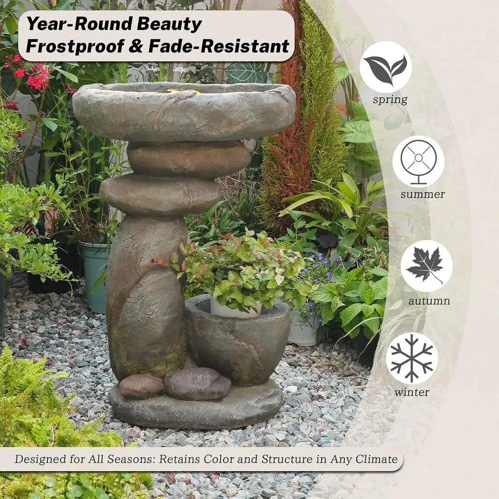 Outdoor Led Water Fountain With Garden Planter