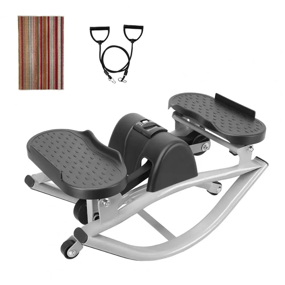 Low Shock Lateral Rock Stepper With LCD Display And Bands