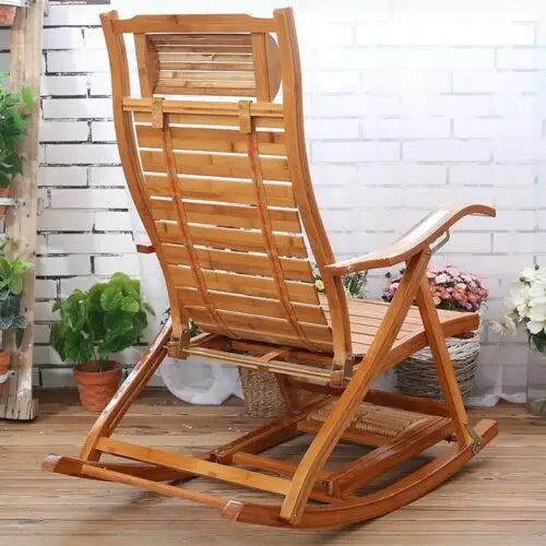 Adjustable Bamboo Folding Rocking Chair