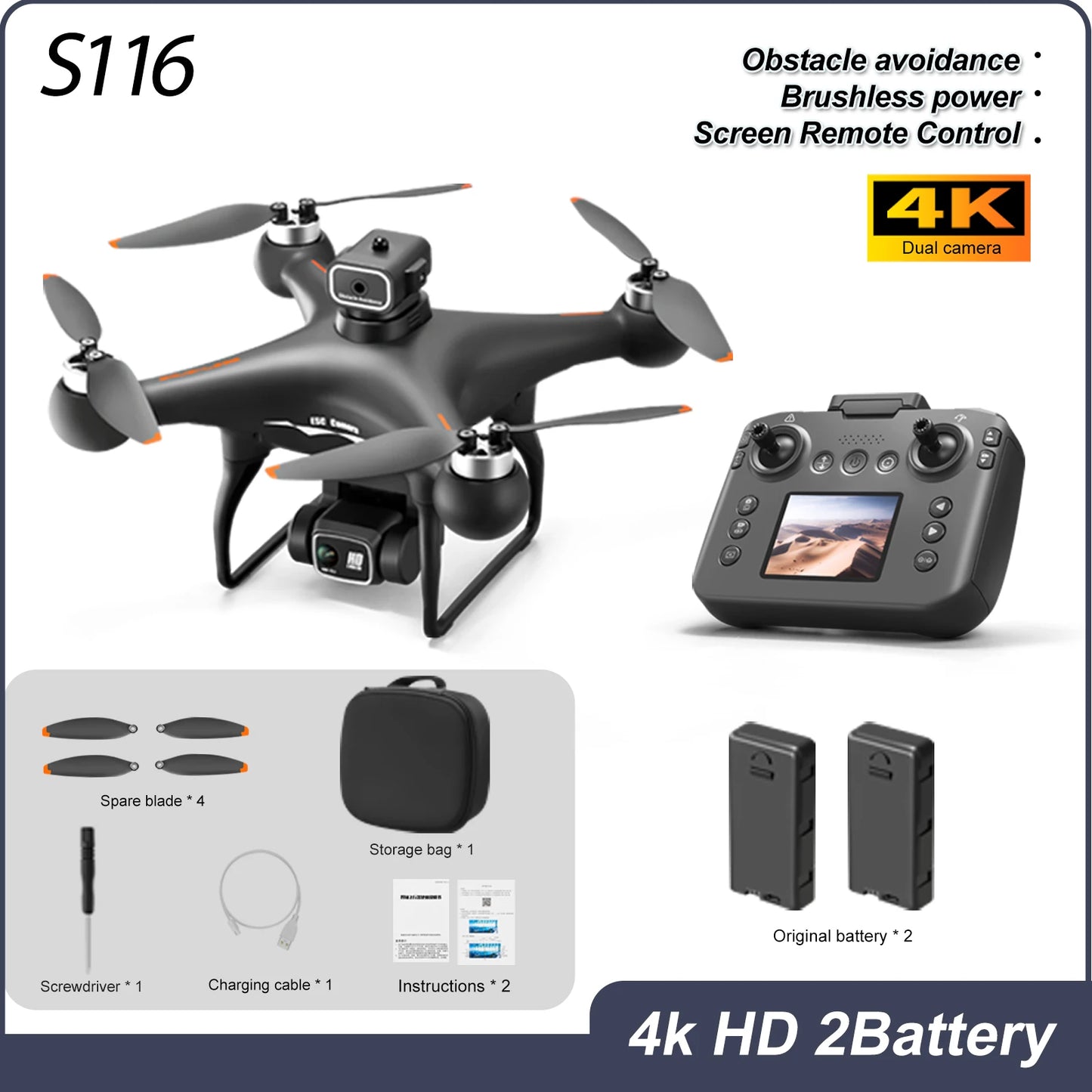 ZNLYRION S116 RC Drone With Dual Lens And Wifi