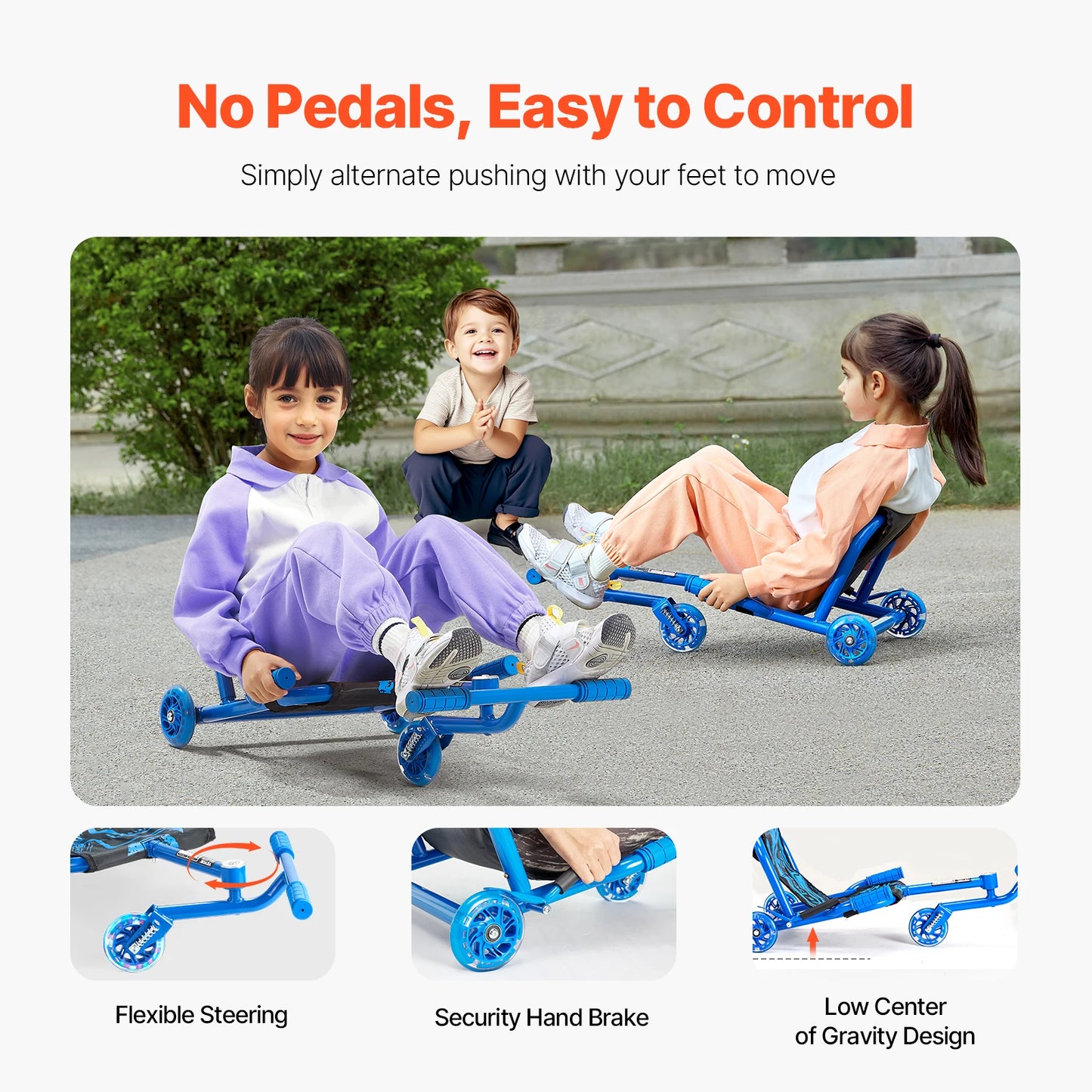 SucceBuy Zig Zag Motion Ride On Scooter Swing