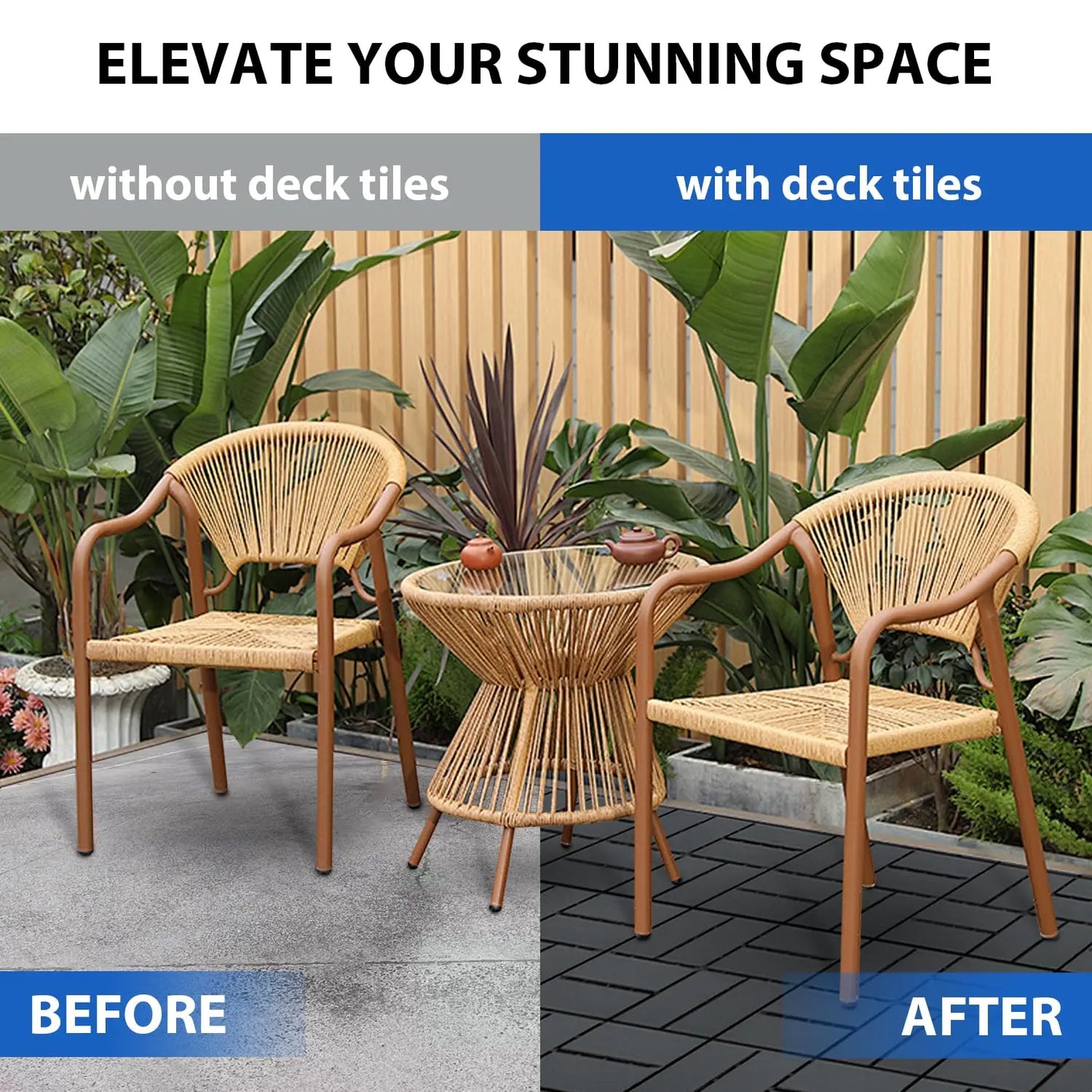 HKXSHS Plastic Interlocking Deck Tiles For Gardens