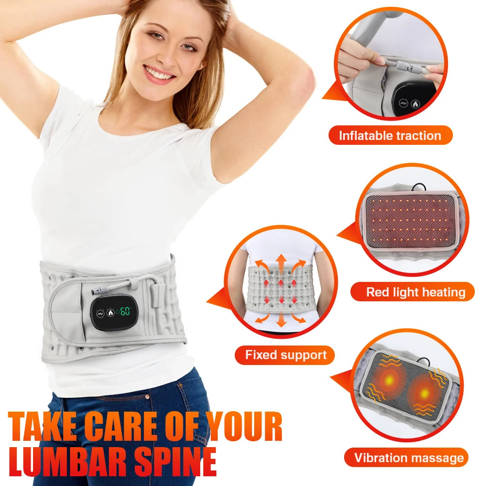 Pastsky Inflatable Lumbar Heating Massage Belt