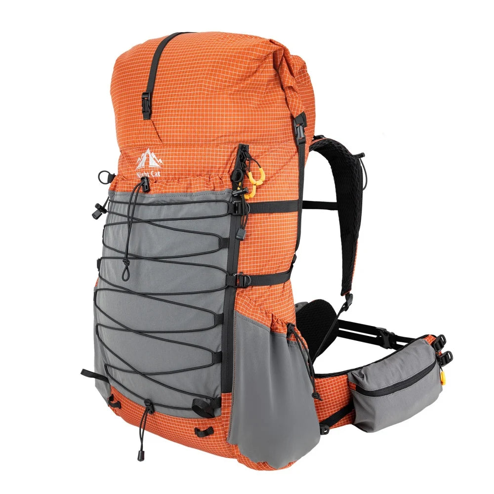 Night Cat Roll Top Hiking Backpack with Rain Cover