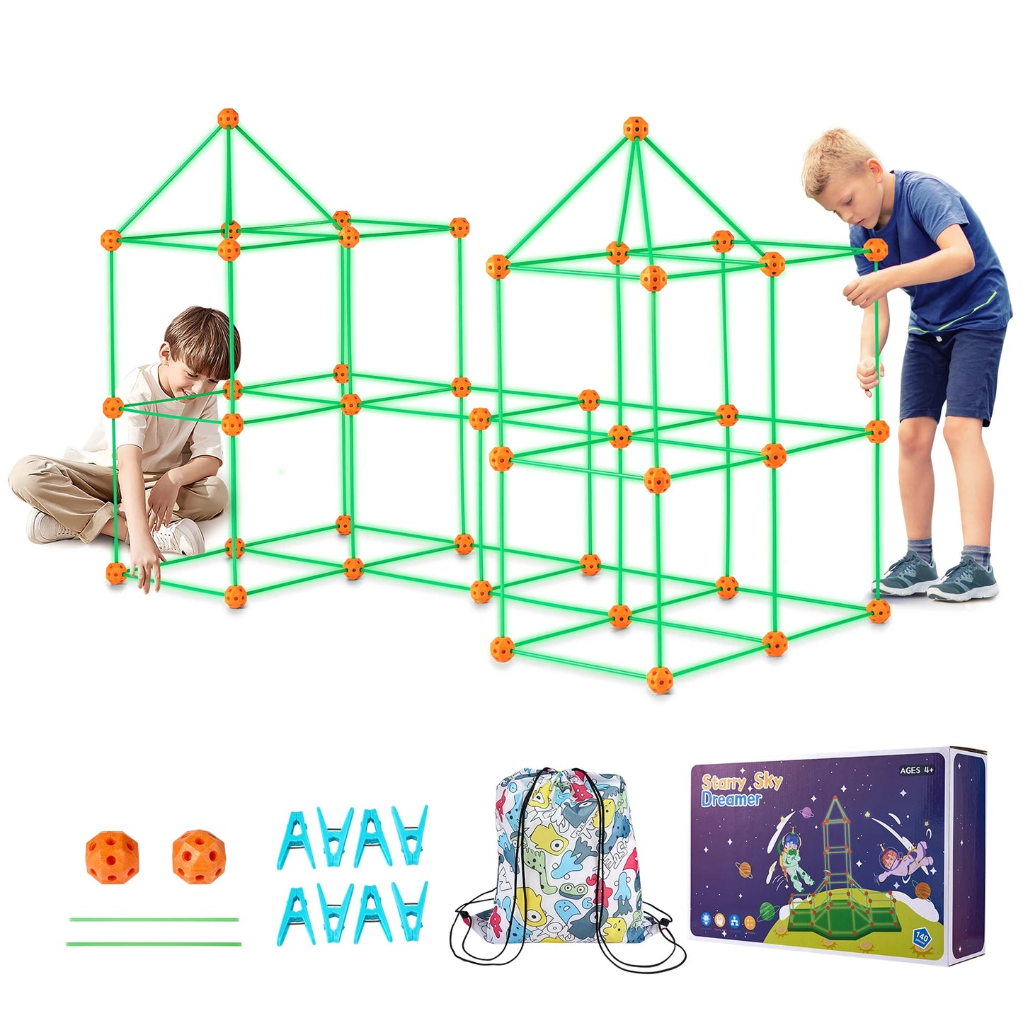 SucceBuy Fort Building Kit Castle For Kids 96 Rods