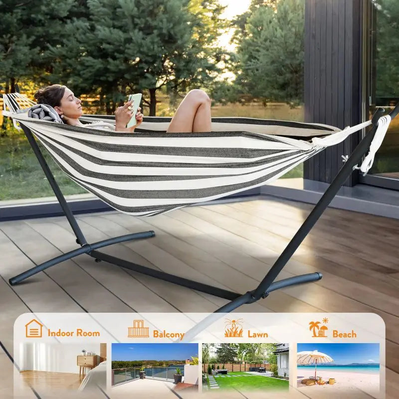Gyroor 600 Lb Capacity Adjustable Hammock Stand, Outdoor